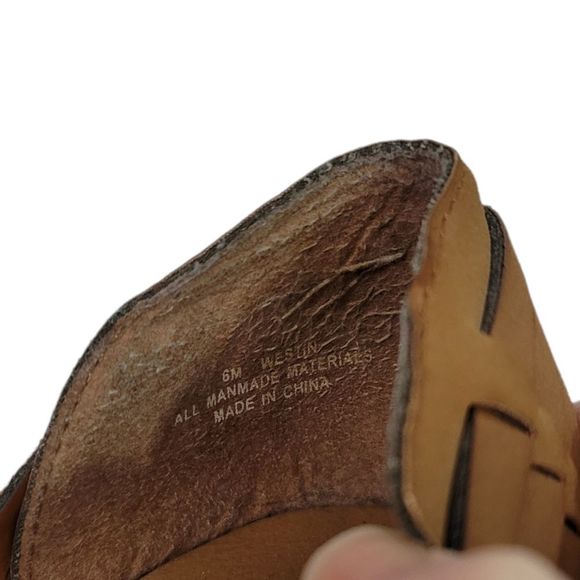 Nicole Huarache Westin Basket Weave Tan Slip On Shoes Size 6 - Picture 7 of 8